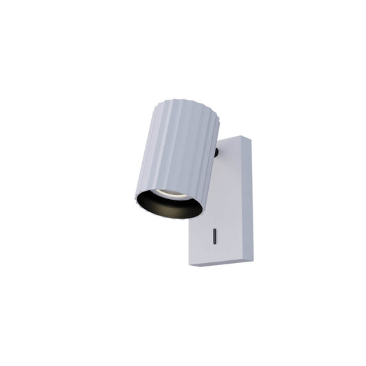 Delphi Wall lamp Orientable 1 spot square base Bianco Opaco