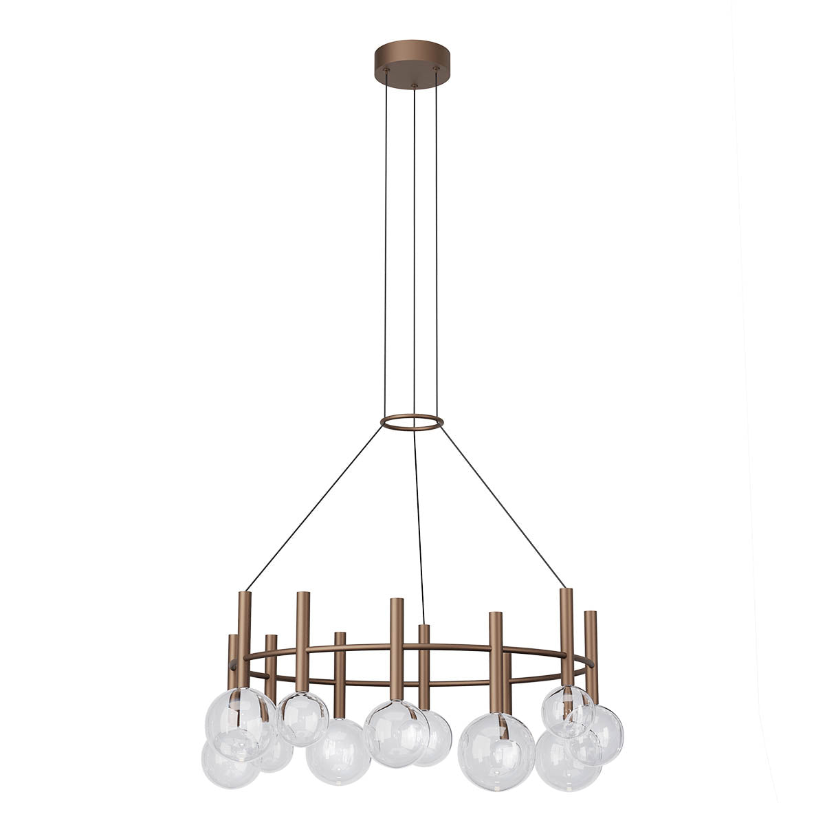 Bolla Pendant lamp 12 Lights Circle Black