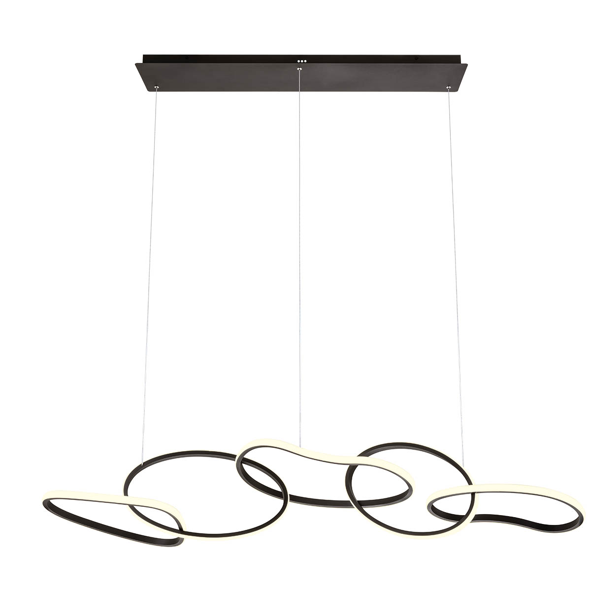 Bias Pendant lamp 5 diffusers Nero Opaco CCT