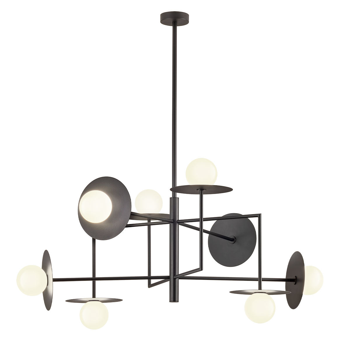 Plato Pendant lamp 8 diffusers Nero Opaco