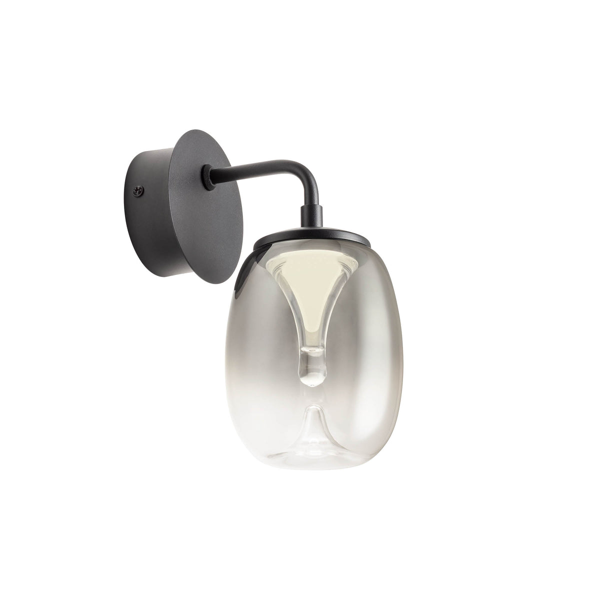 Drop Wall lamp Ø110 Nero Opaco/Sfumato Fumè