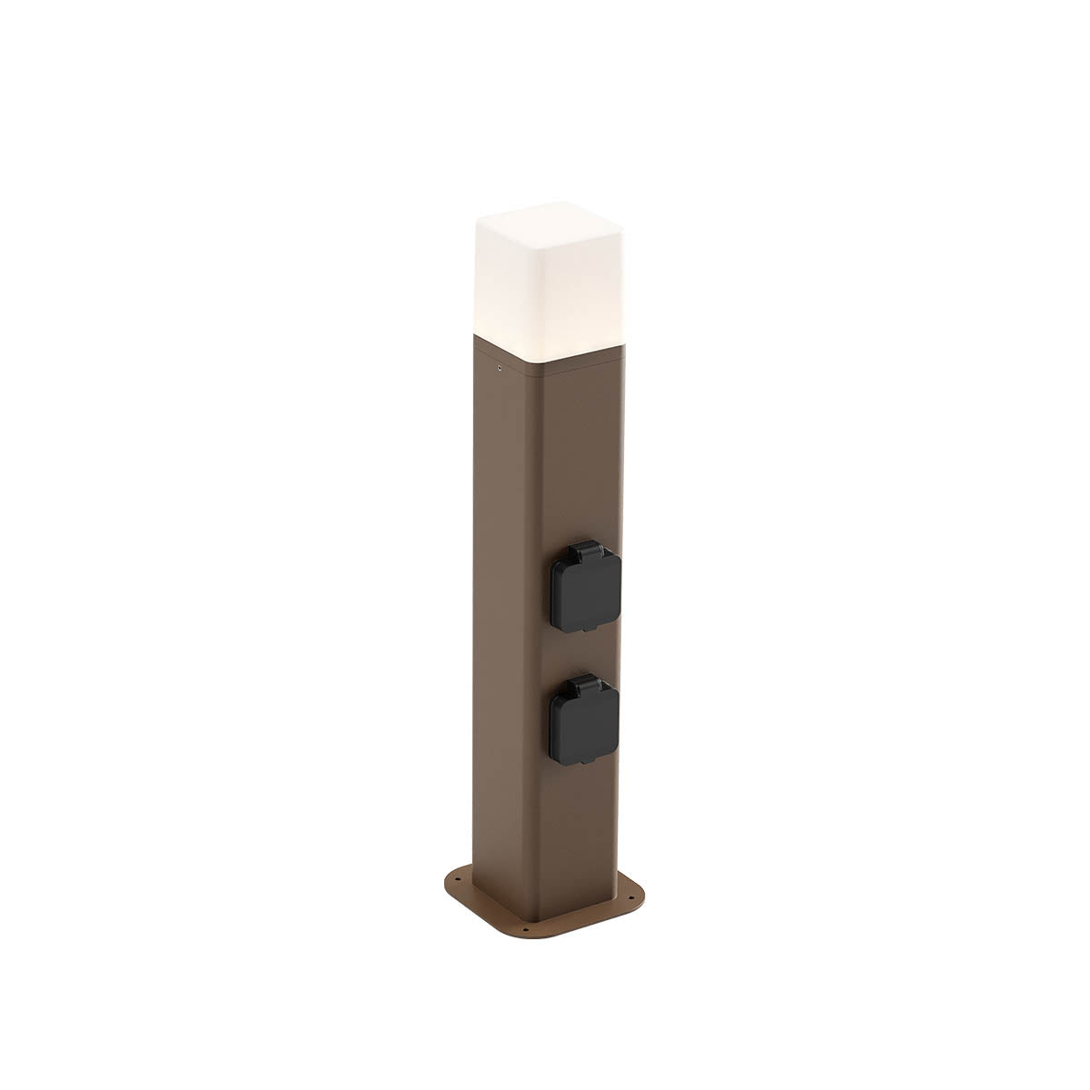 Volt Bollard 500mm con presa Corten 3000K
