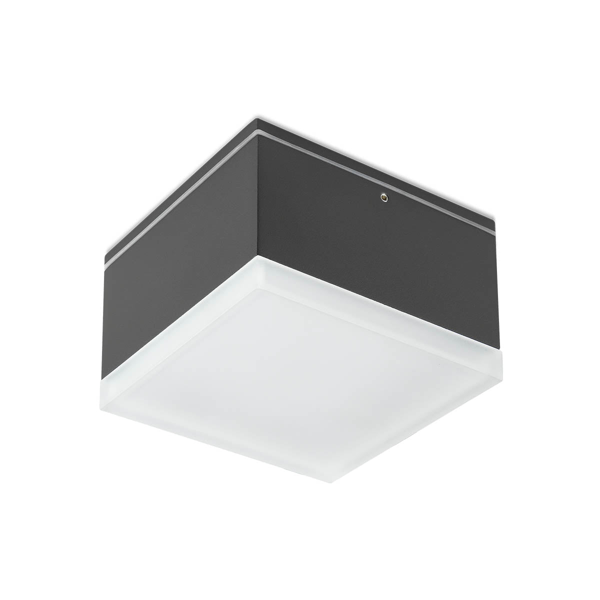 Akron Ceiling lamp 108mm Quadrato Grigio Opaco 3000K