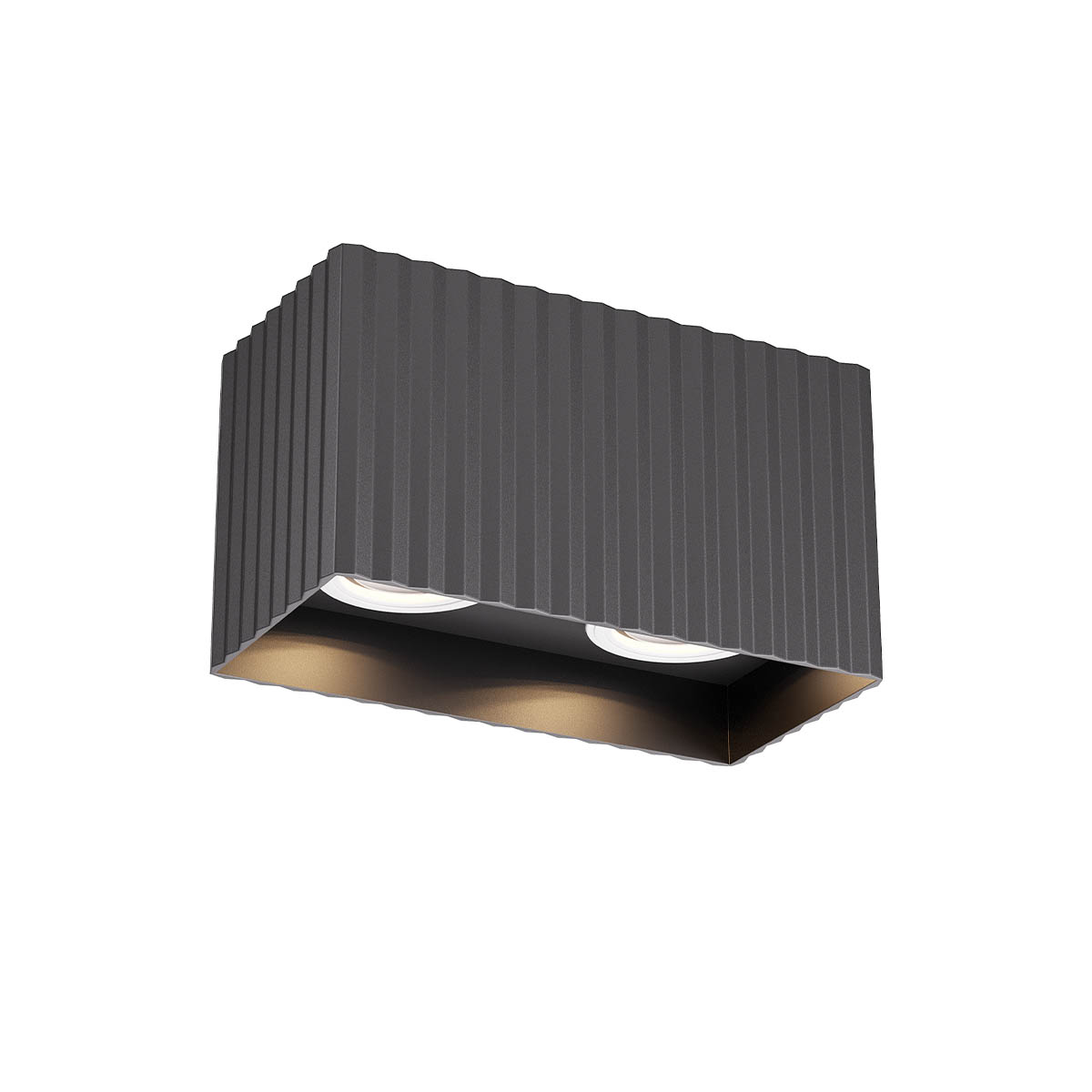 Delphi Ceiling lamp Fixed square double Nero Opaco