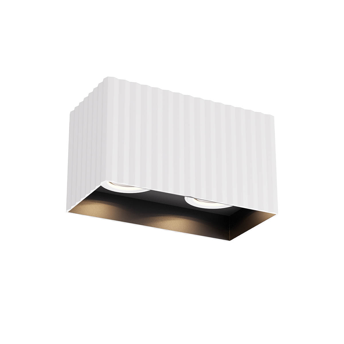 Delphi Ceiling lamp Fixed square double Bianco Opaco