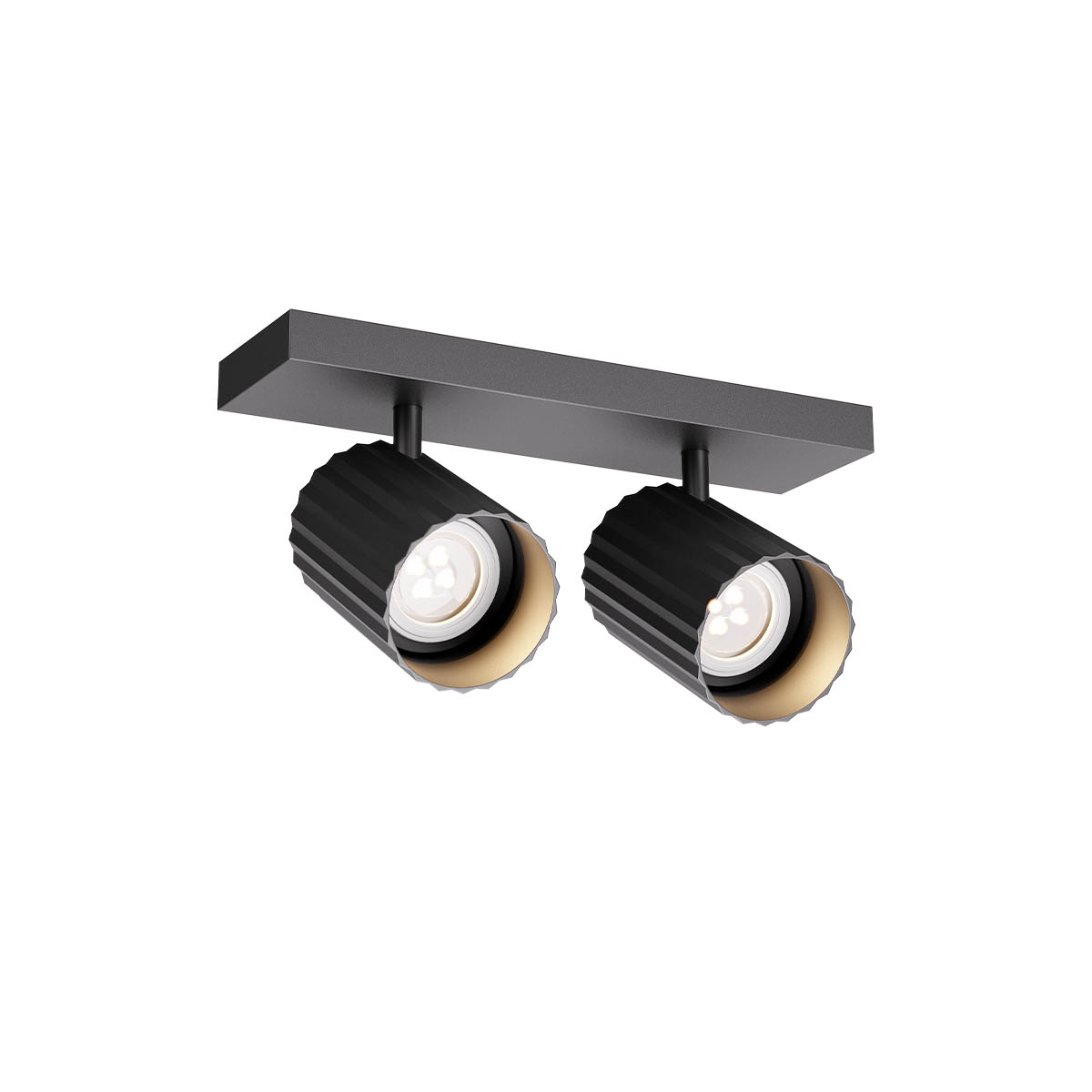 Delphi Ceiling lamp Orientable 2 spots Nero Opaco