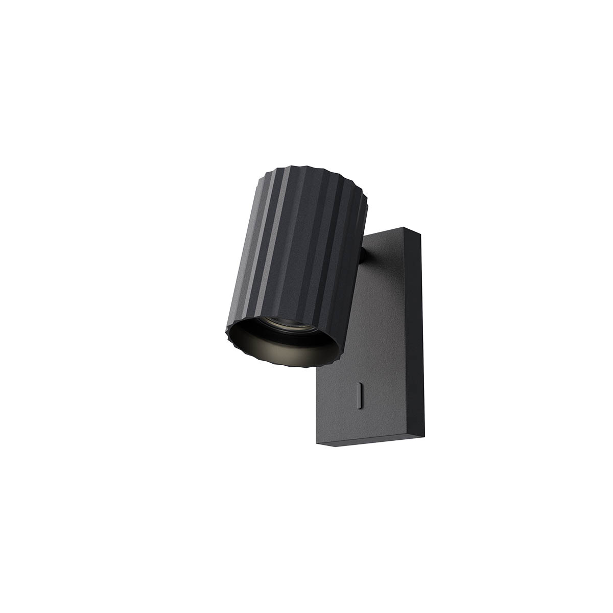 Delphi Wall lamp Orientable 1 spot square base Nero Opaco
