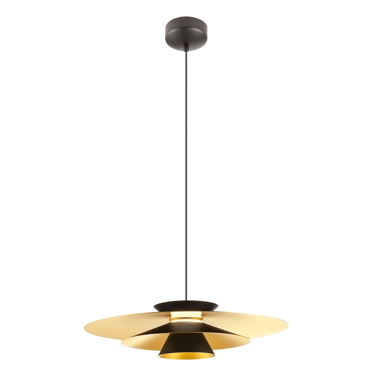 Fargo Pendant lamp Pendant Nero Opaco/Oro Opaco 3000K