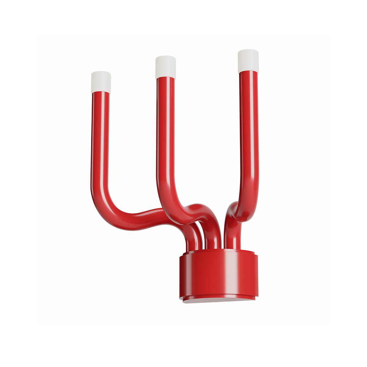 Luxor Wall lamp 3 arms 255mm Rosso Lucido 3000K