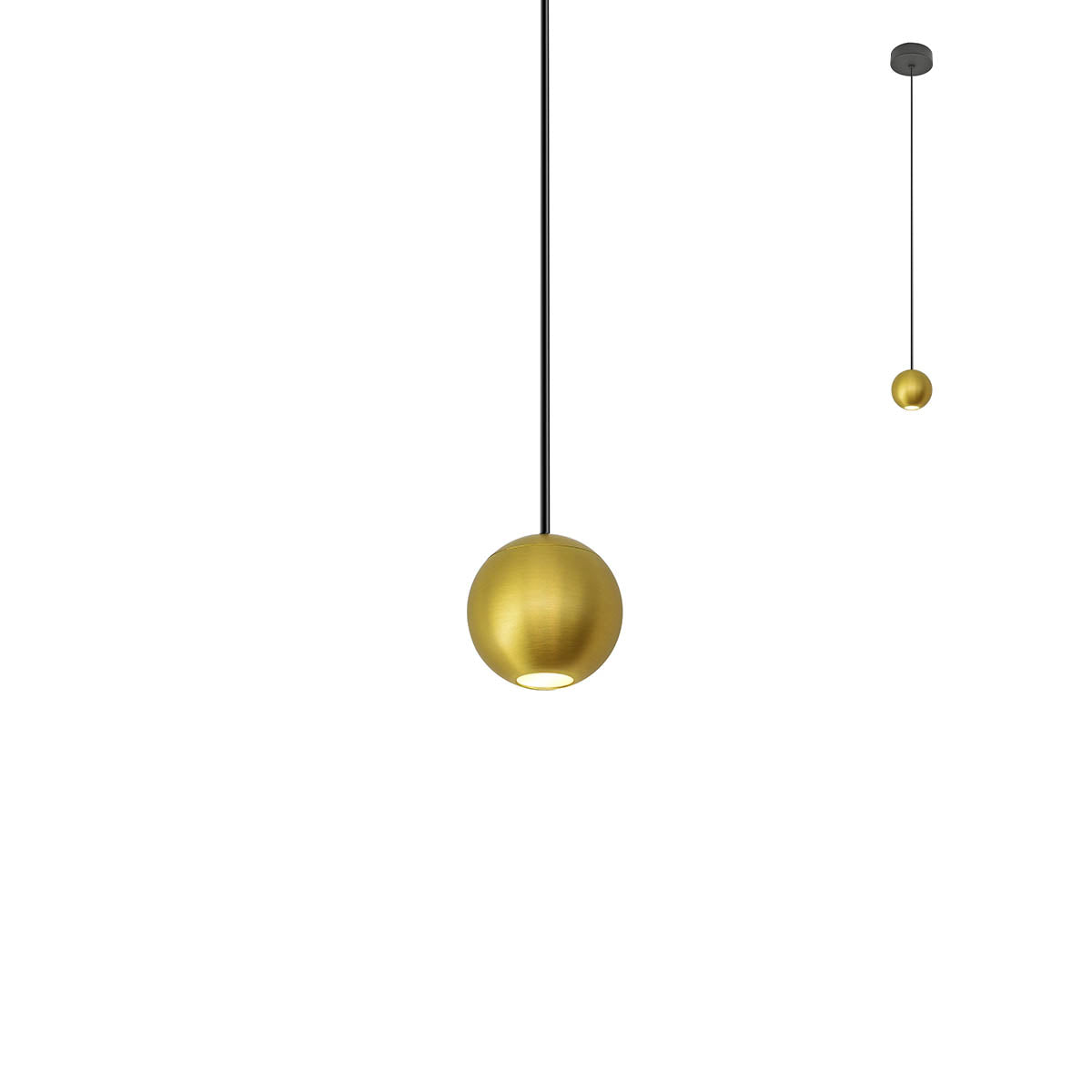 Obo Pendant lamp Ø50 Ottone Spazzolato 3000K