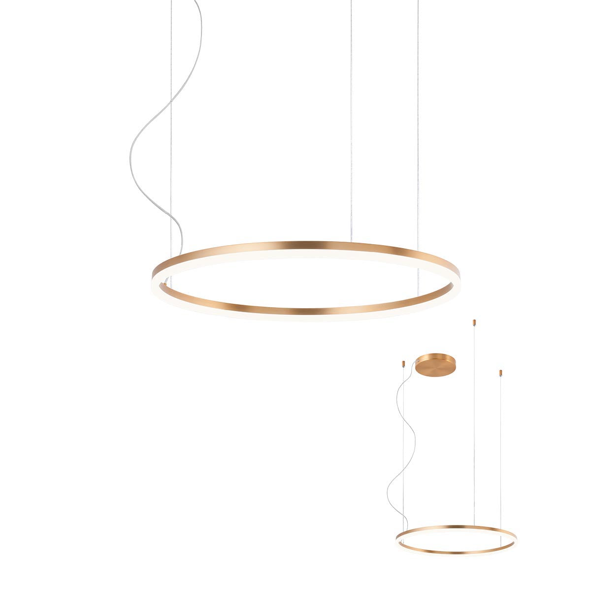 Orbit Pendant lamp Orbit Suspended Single ⌀600 Bronzo 4000K Dimmerabile Dali