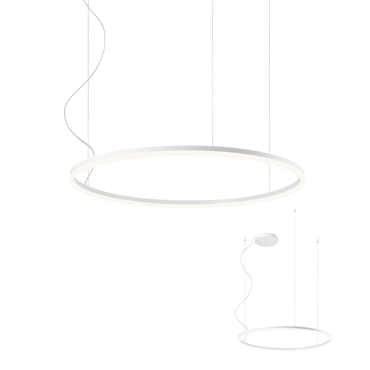 Orbit Pendant lamp Orbit Suspended Single ⌀800 Bianco Opaco 3000K Dimmerabile Triac