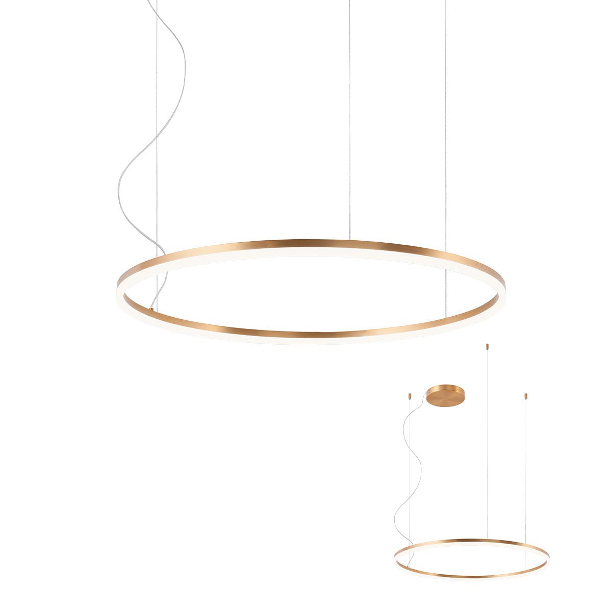 Orbit Pendant lamp Orbit Suspended Single ⌀800 Bronzo 4000K Dimmerabile Triac