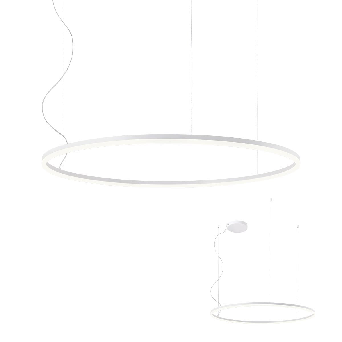 Orbit Pendant lamp Orbit Suspended Single ⌀1000 Bianco Opaco 3000K Dimmerabile Triac