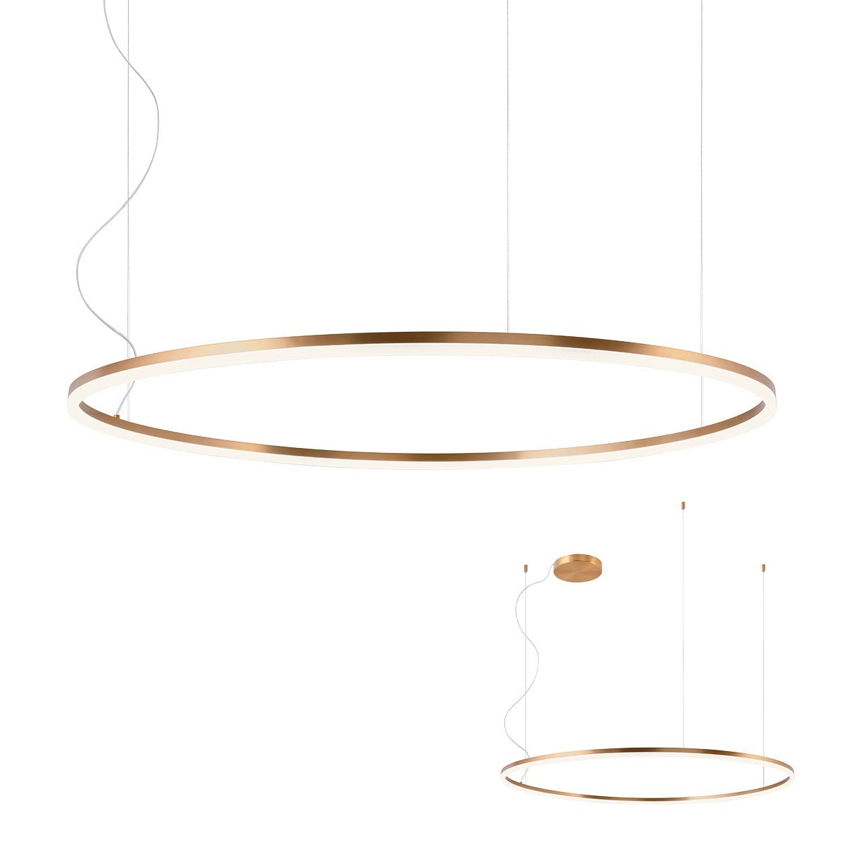 Orbit Pendant lamp Orbit Suspended Single ⌀1200 Bronzo 4000K Dimmerabile Dali