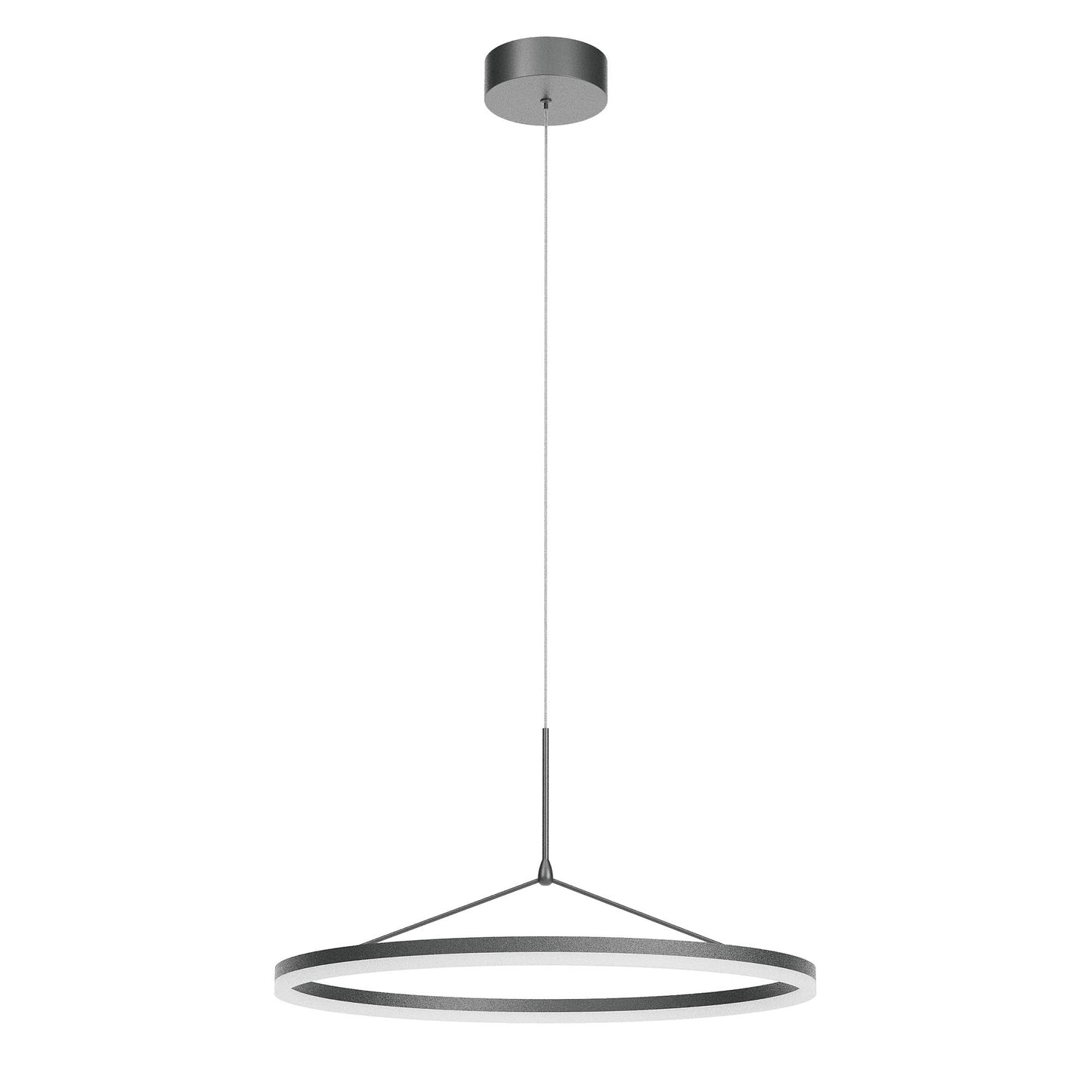 Orbit Pendant lamp Suspended Single Ø600 - 1 cable Nero Opaco 3000K Dimmable Triac