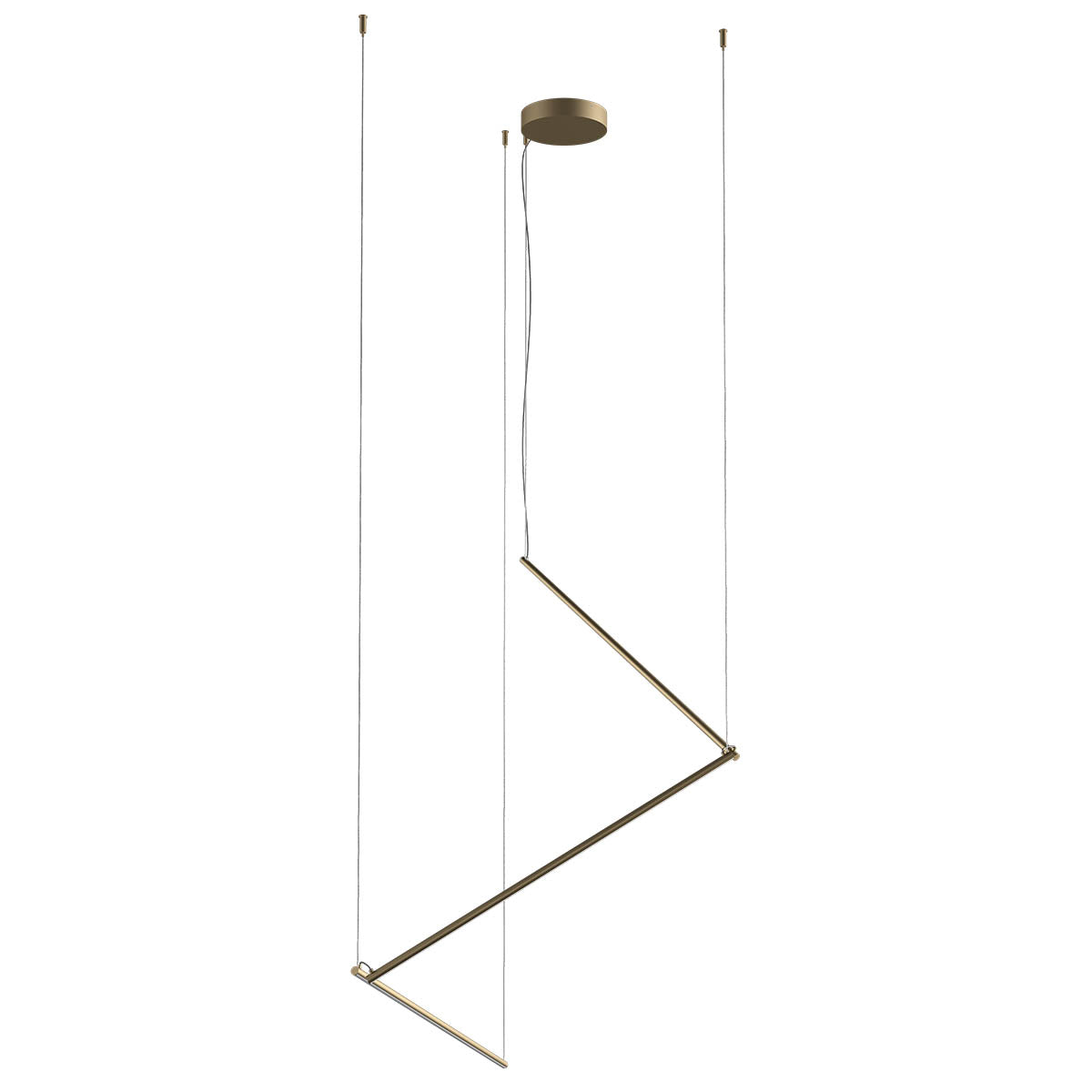 Stick Pendant lamp 3 Segments Ottone Opaco 3000K