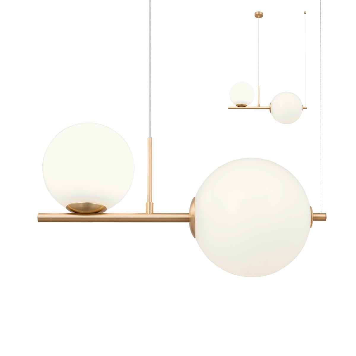 Talis Pendant lamp 2 diffusers Bronzo Spazzolato