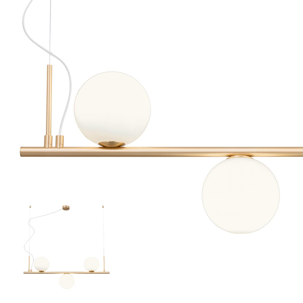 Talis Pendant lamp 3 diffusers Bronzo Spazzolato