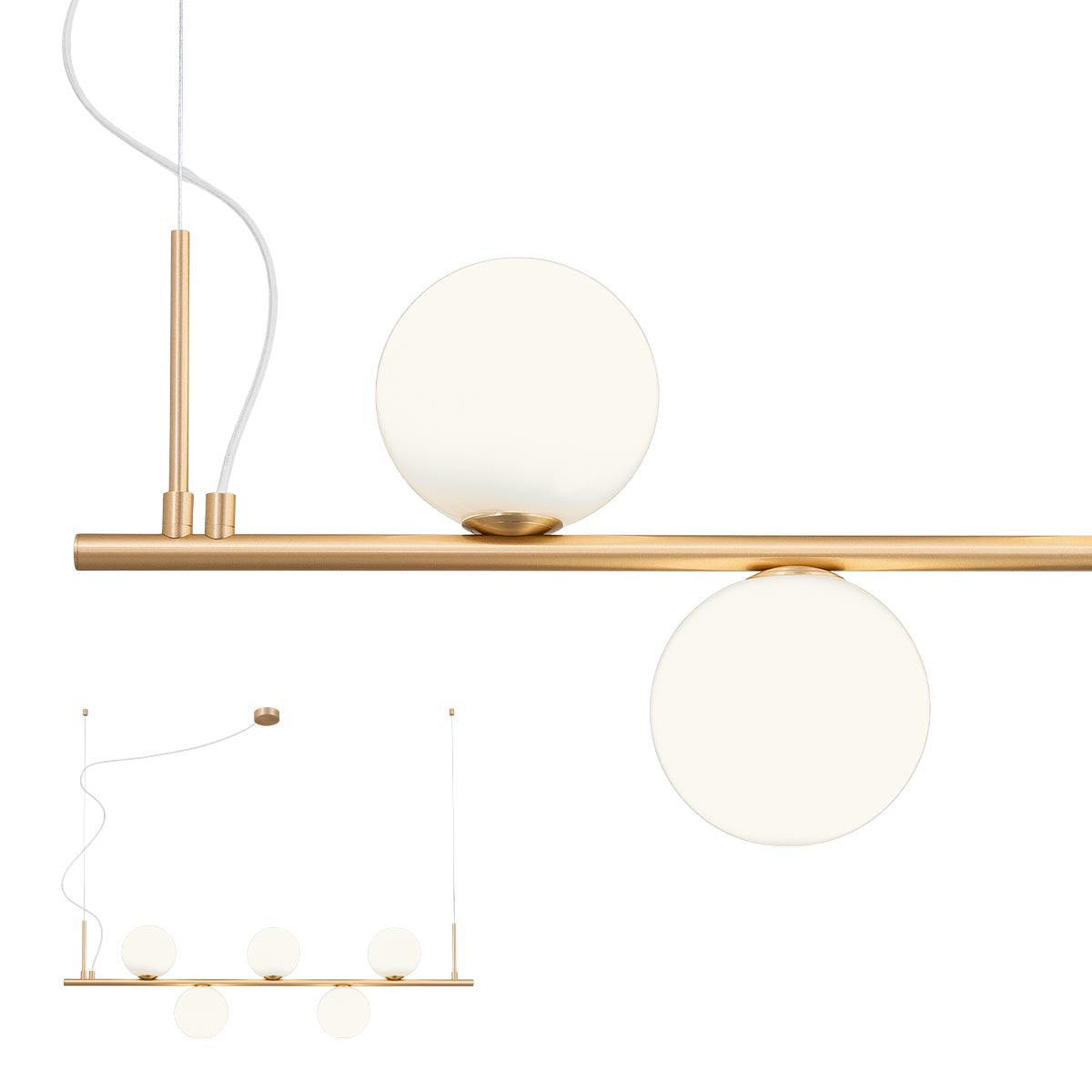 Talis Pendant lamp 5 diffusers Bronzo Spazzolato