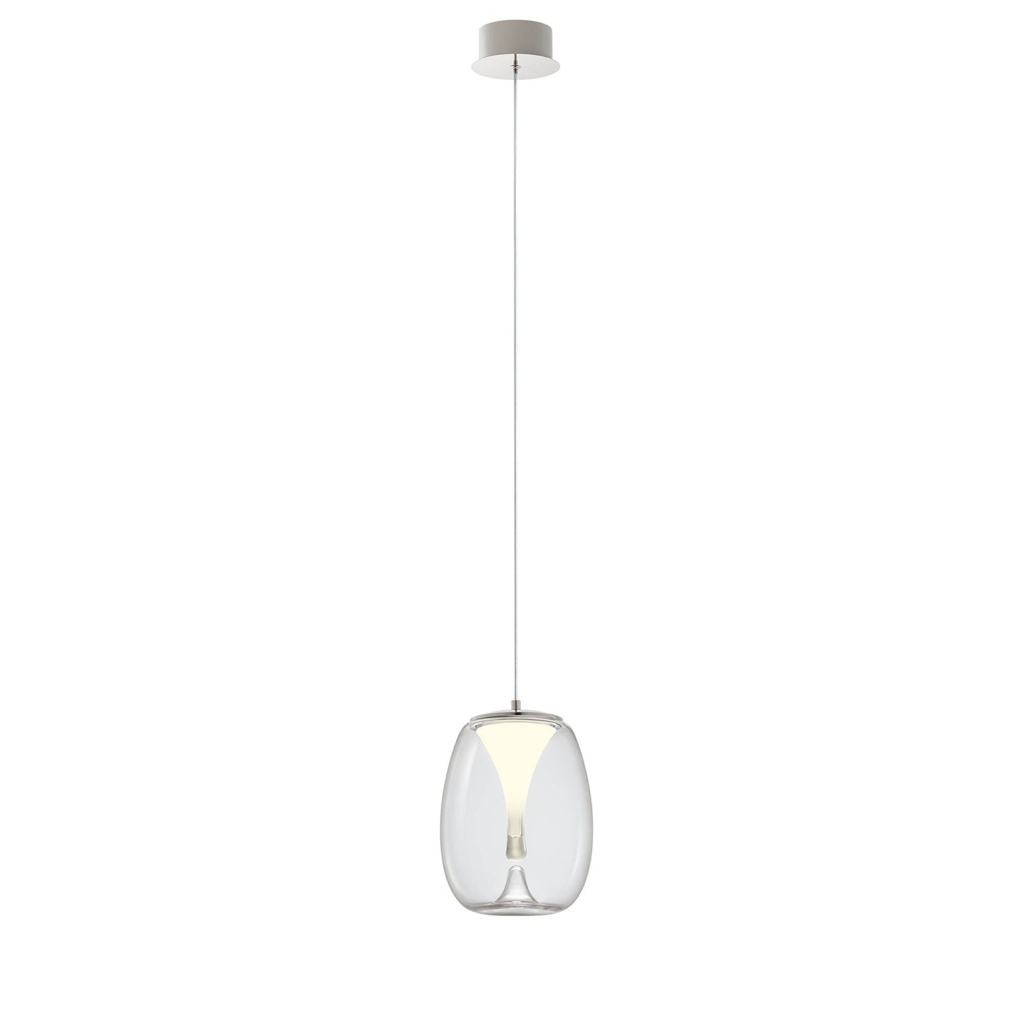 Drop Pendant lamp Ø200 Cromo/Trasparente