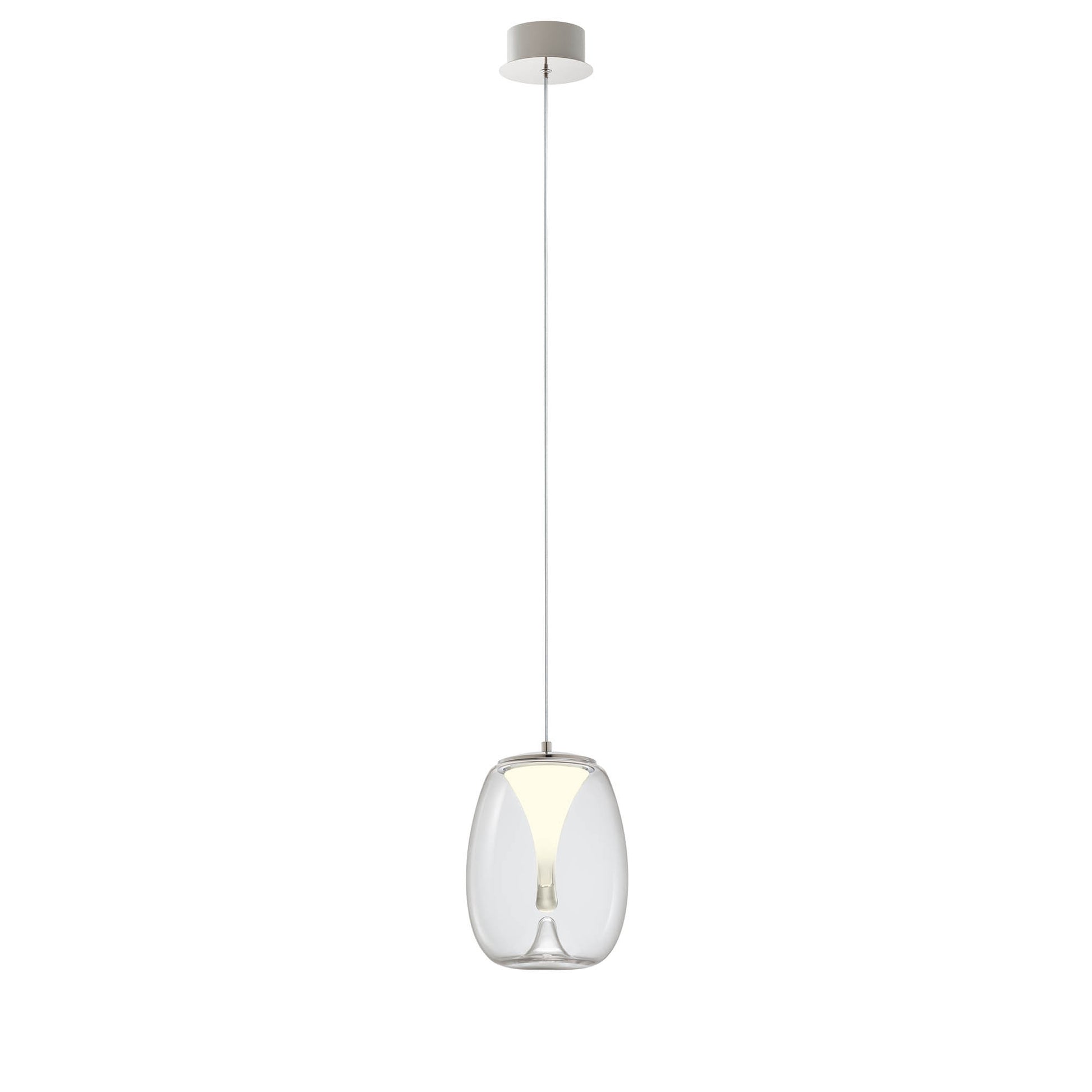 Drop Pendant lamp Ø200 Cromo/Trasparente