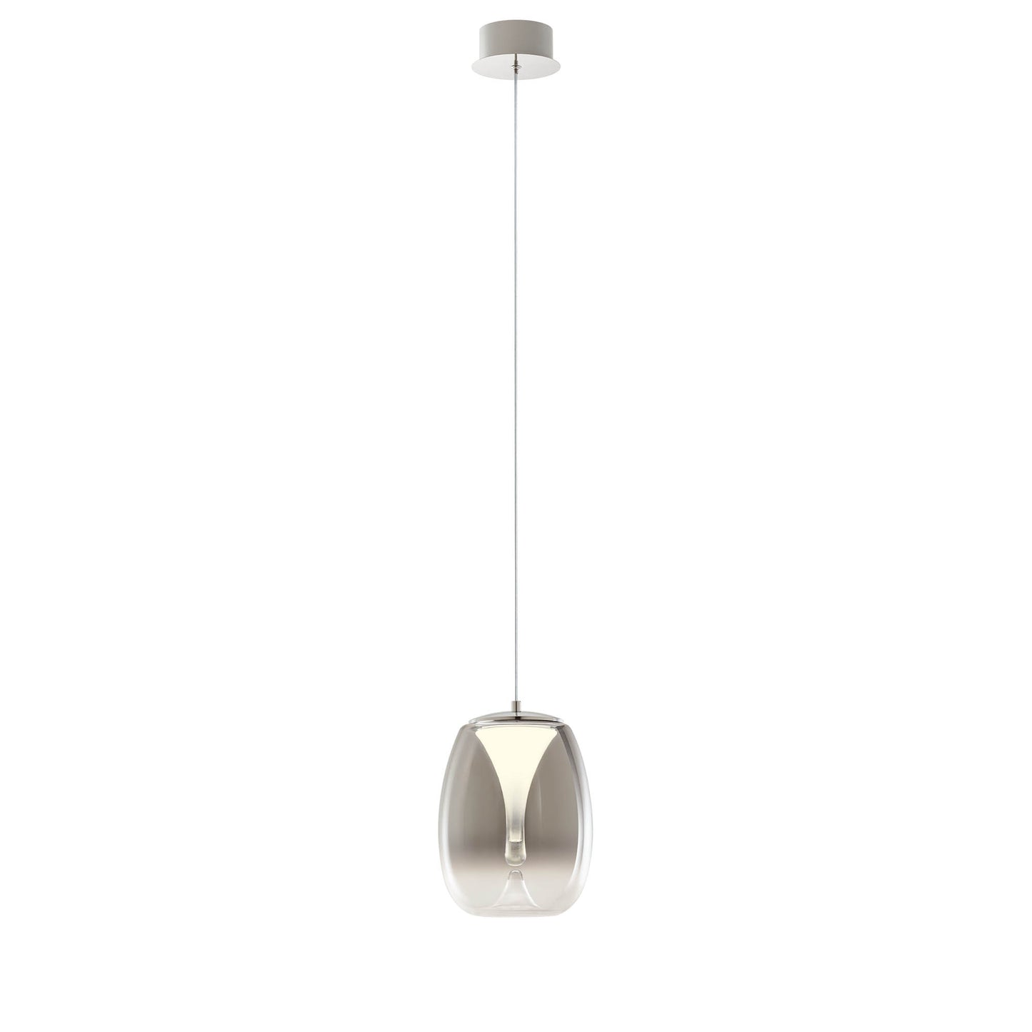 Drop Pendant lamp Ø200 Nero Opaco/Sfumato Fumè