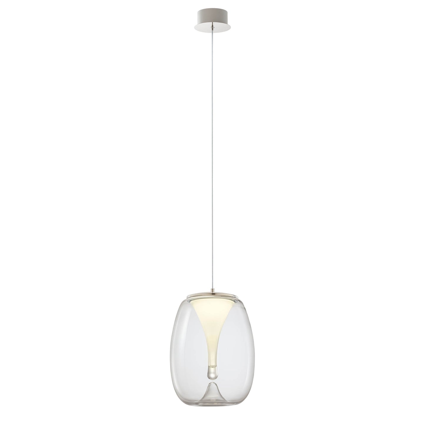 Drop Pendant lamp Ø270 Cromo/Trasparente