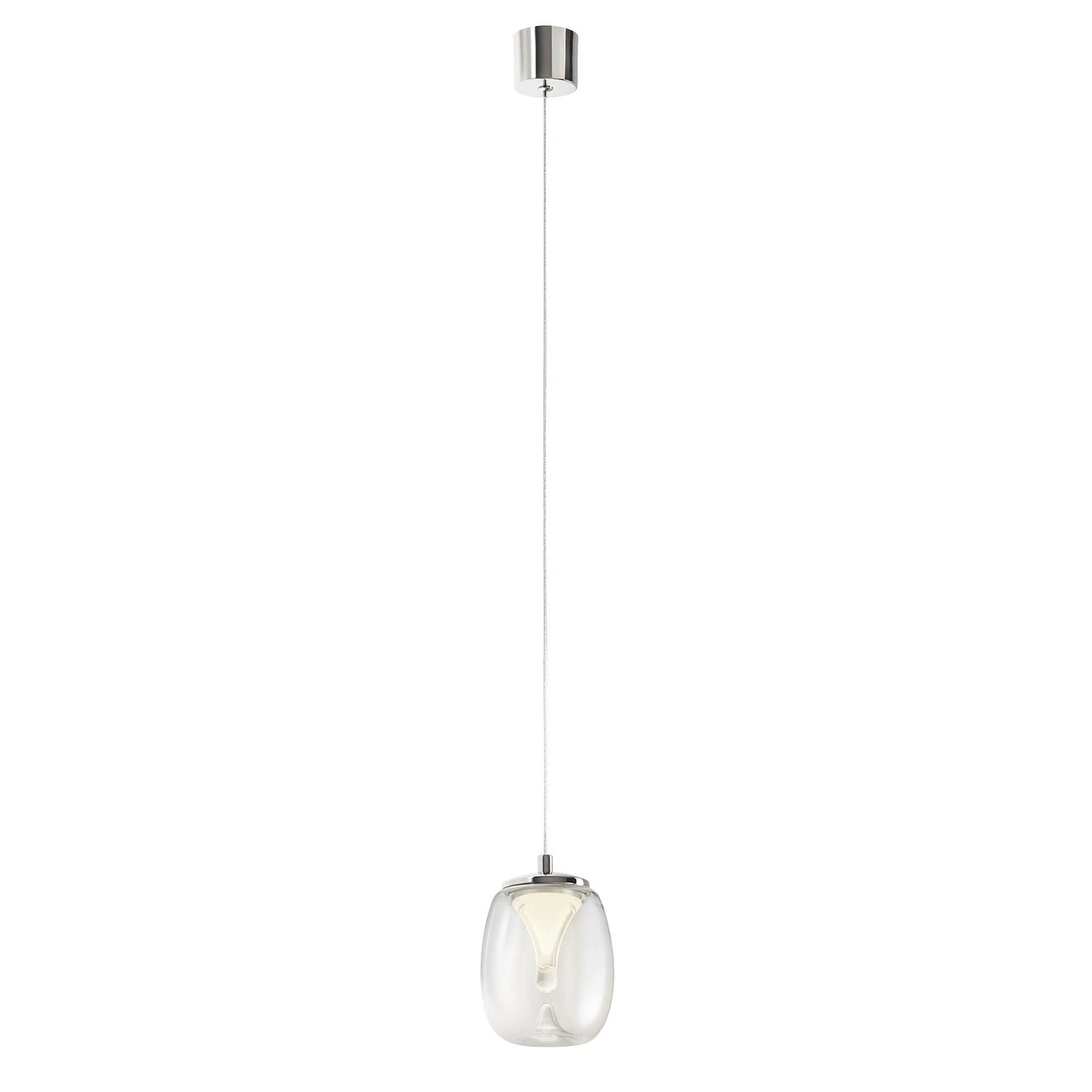 Drop Pendant lamp Ø110 Cromo/Trasparente