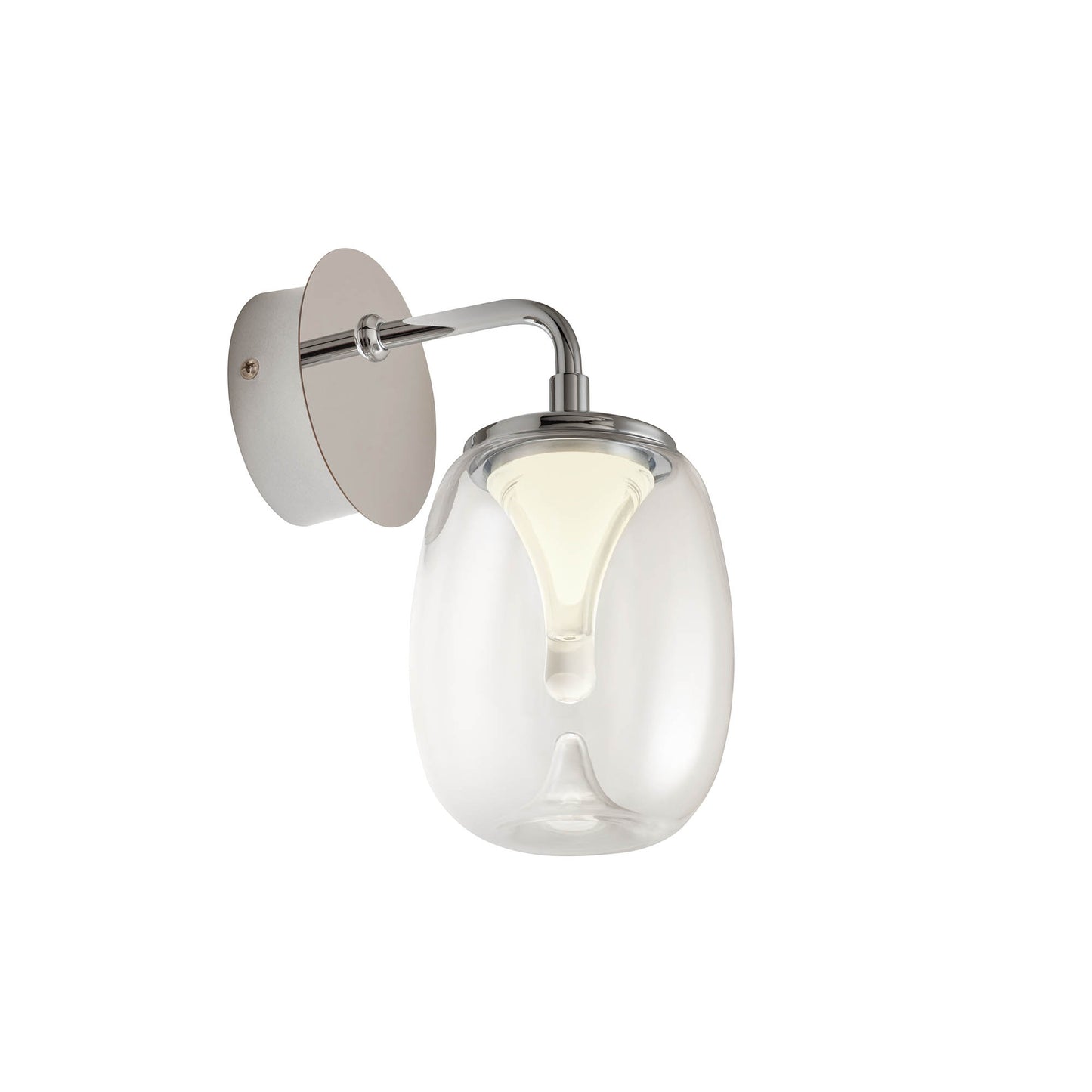 Drop Wall lamp Ø110 Cromo/Trasparente