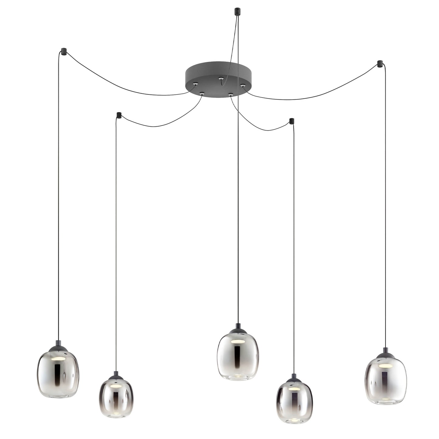Khadi Pendant lamp 5 globes scattered 5 globes scattered