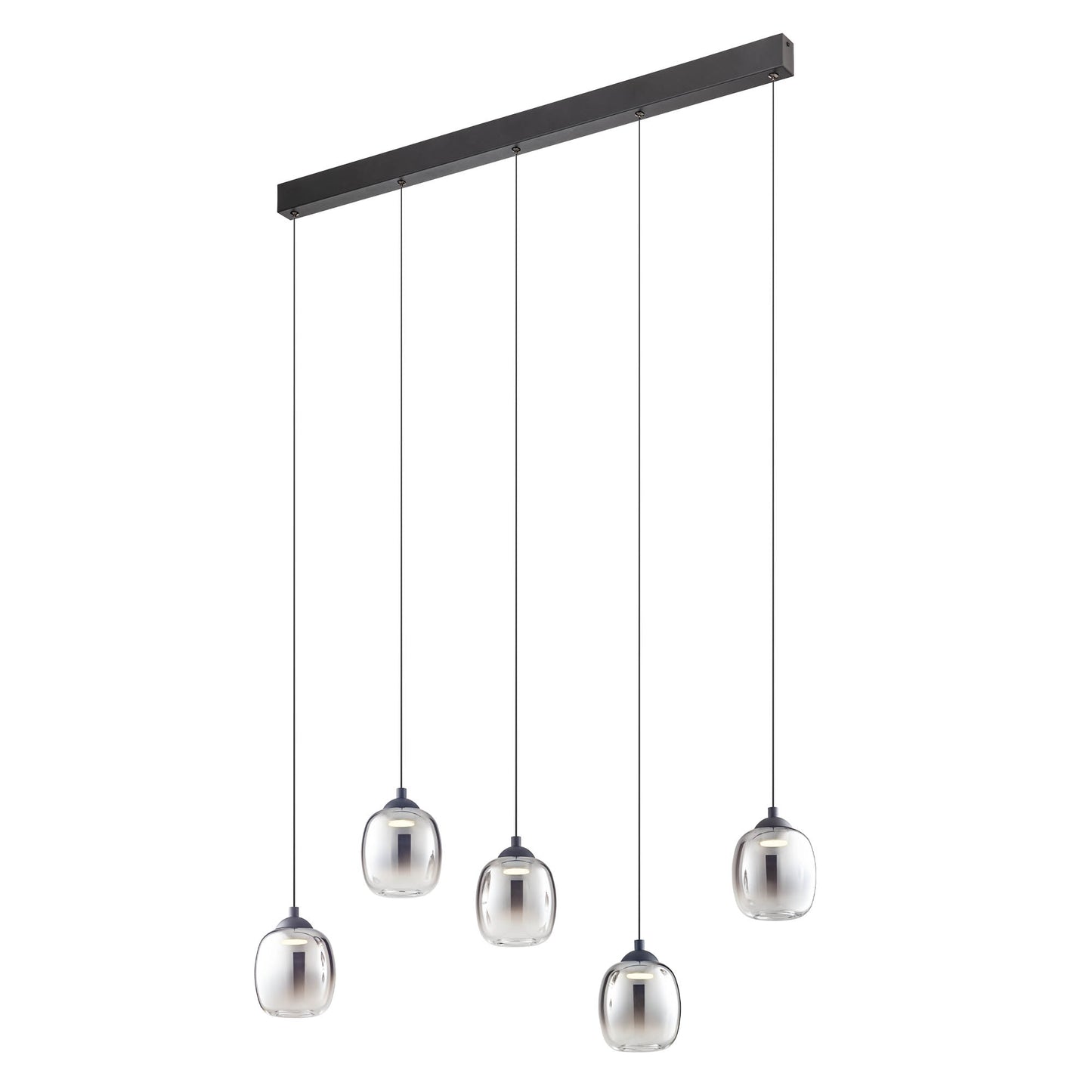 Khadi Pendant lamp 5 globes linear 5 globes linear