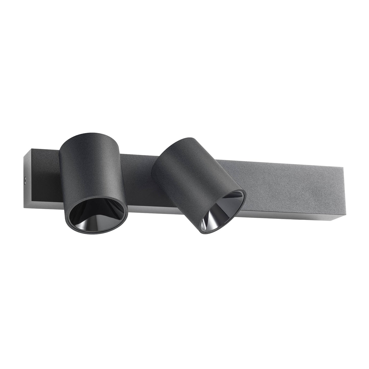 Takto Ceiling lamp 2 spots on canopy Nero opaco 2700K