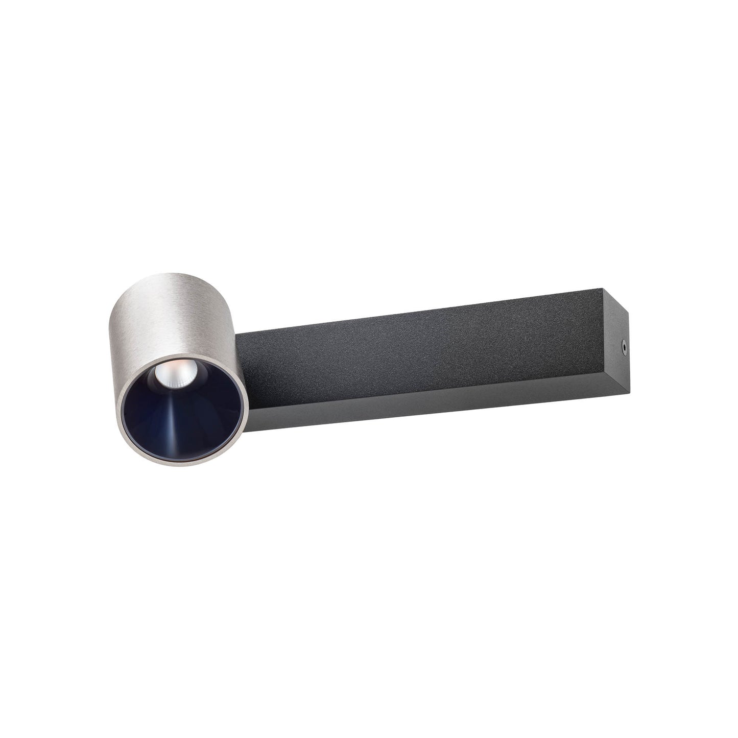 Takto Ceiling lamp Single spot on canopy Nero Opaco/Foggy Nickel 3000K