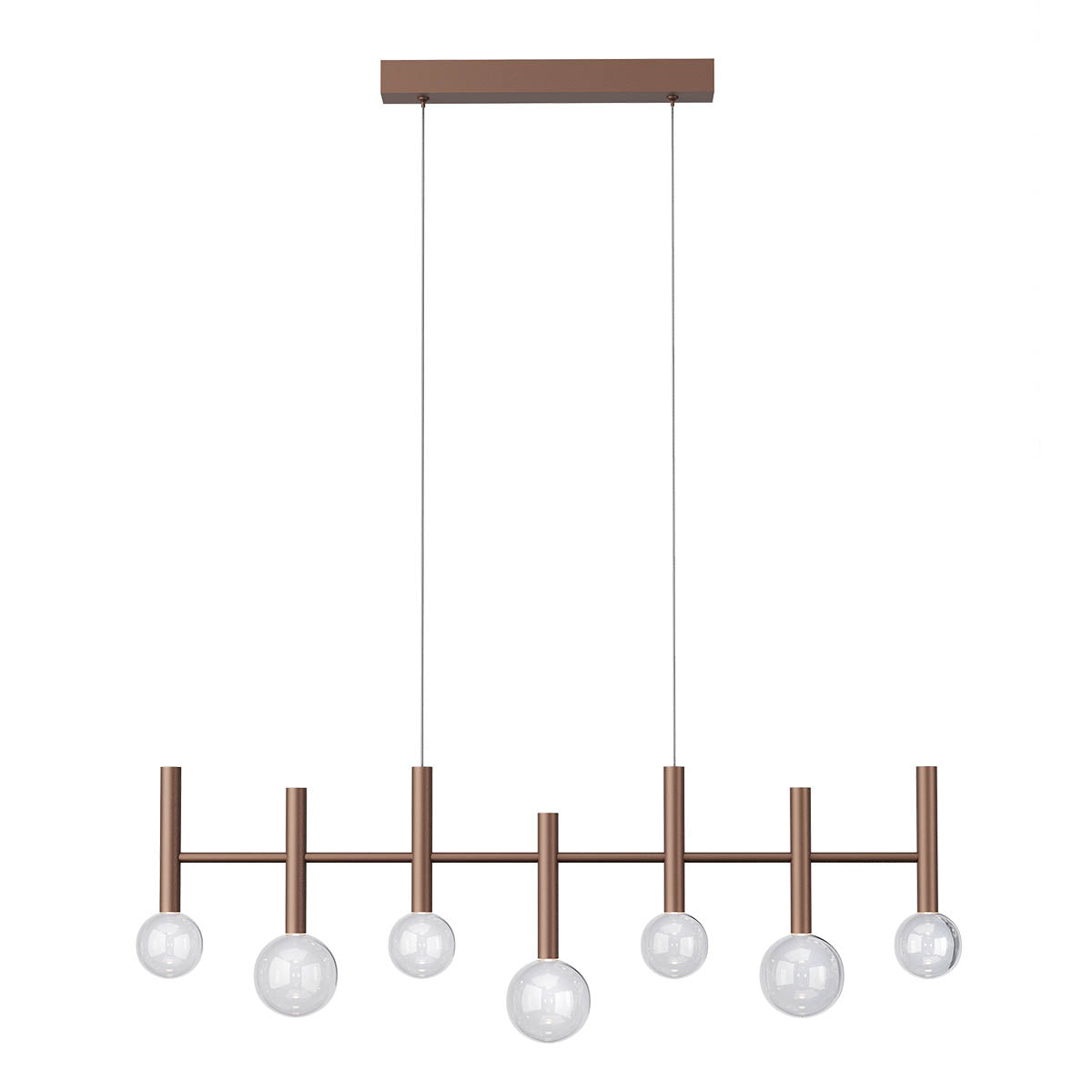 Bolla Pendant lamp 7 Lights Linear Coffee