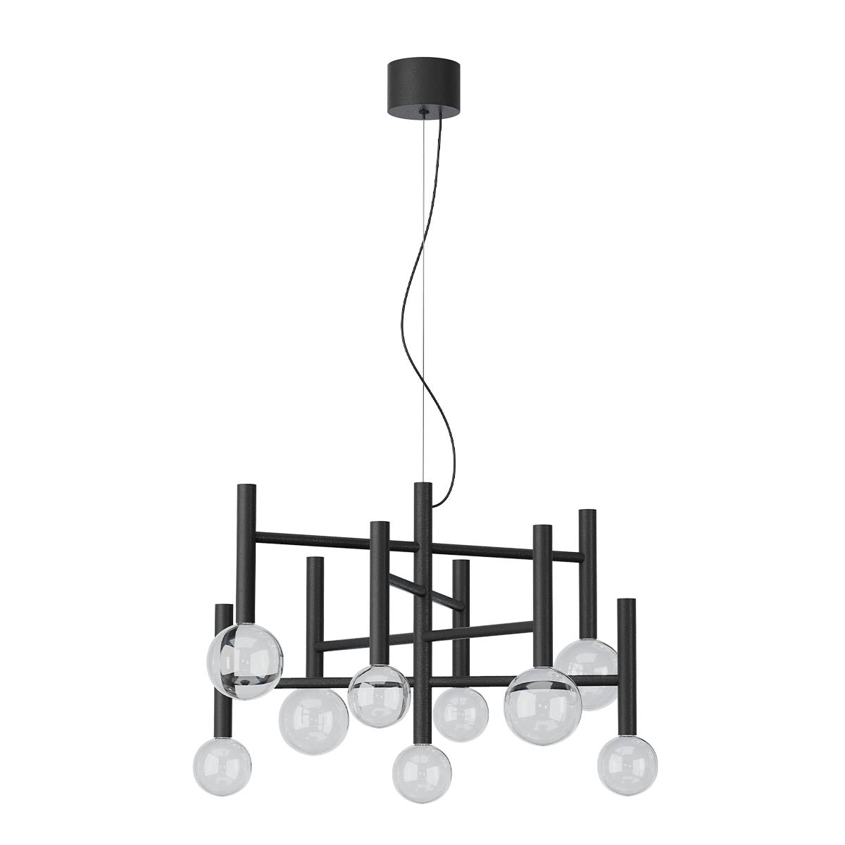 Bolla Pendant lamp 9 Lights 3 Planes Black