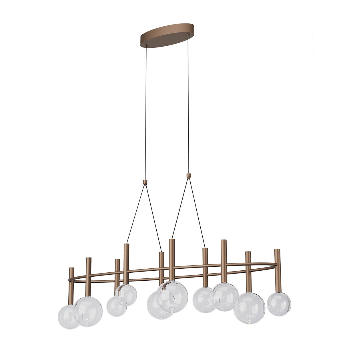 Bolla Pendant lamp 10 Lights Oval Coffee