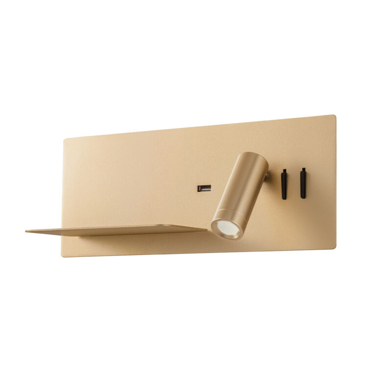 Brook Wall lamp Left hand Matt Gold 3000K