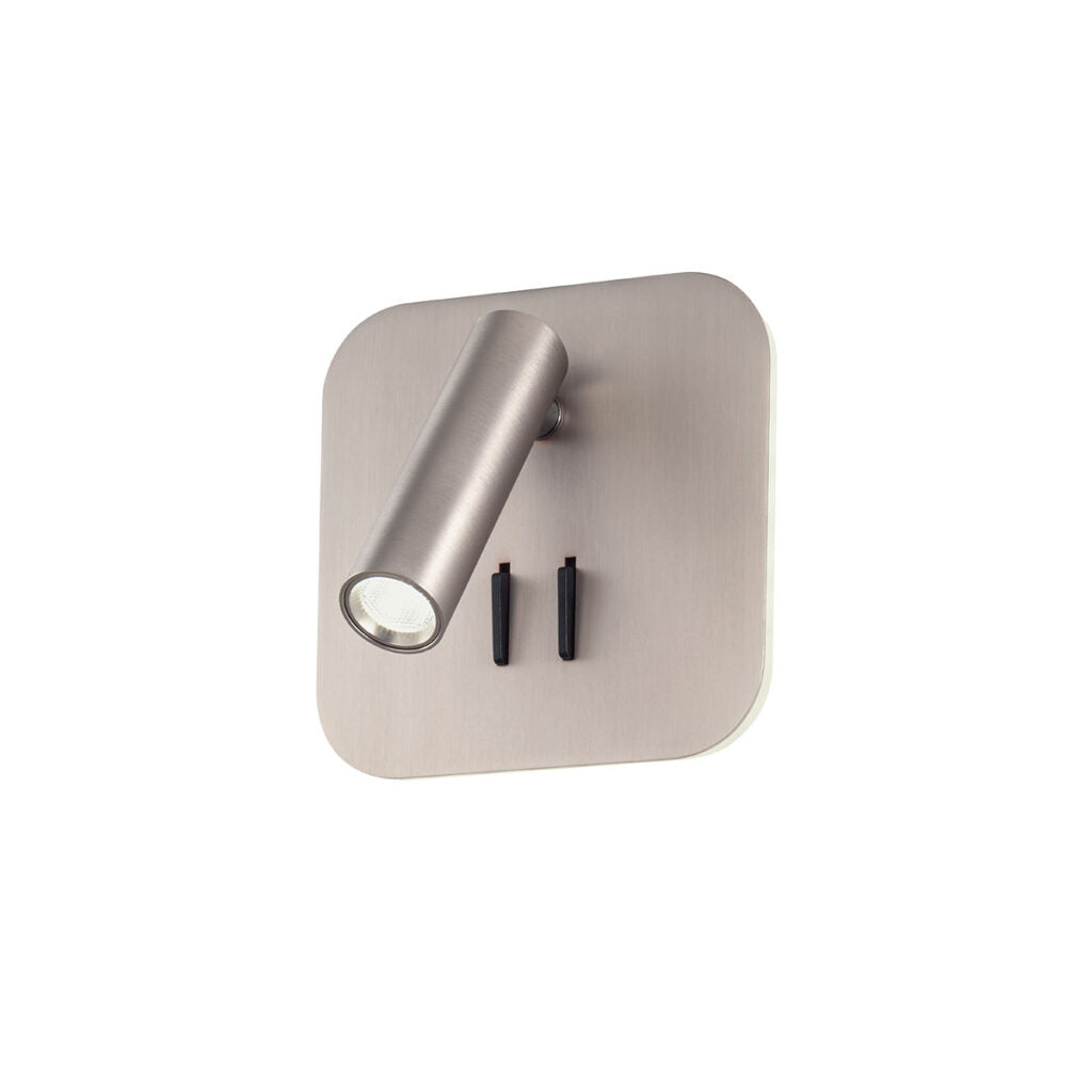 Quda Wall lamp Square base Satin Nickel 3000K