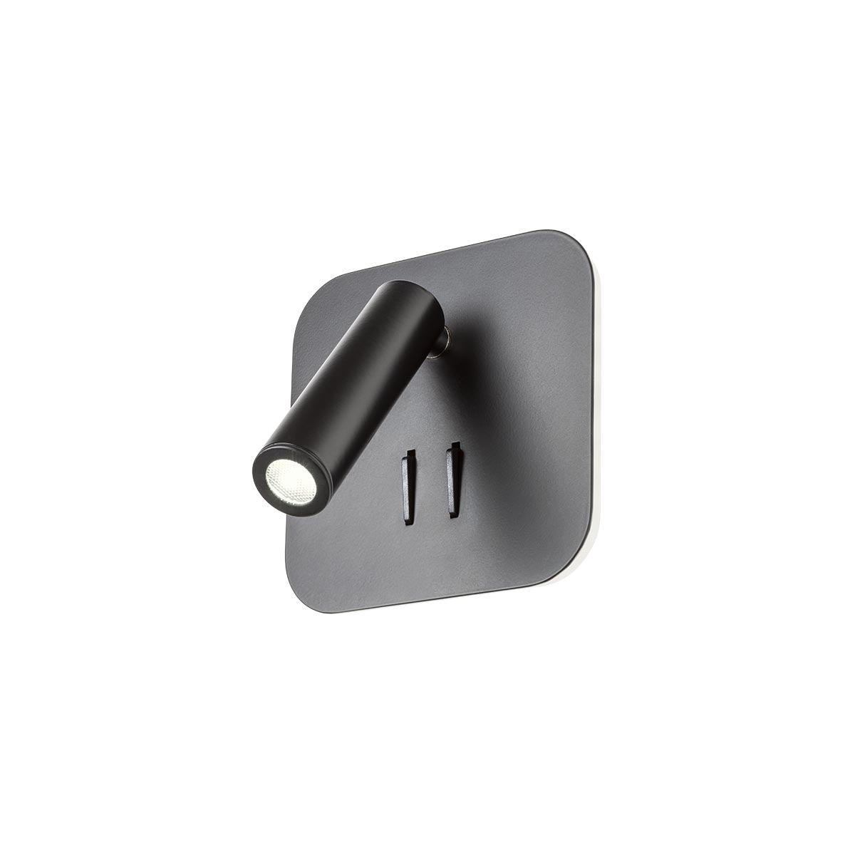 Quda Wall lamp Square base Sand Black 3000K