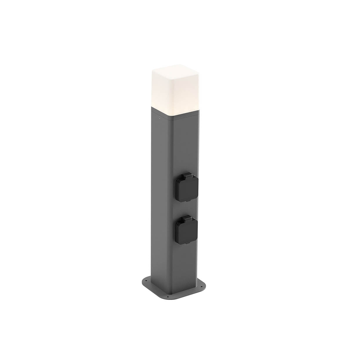 Volt Bollard 500mm con presa Grigio Opaco 3000K