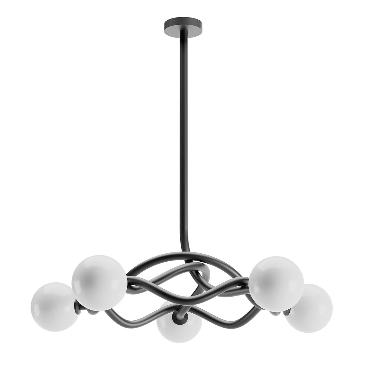 Confusio Pendant lamp 5 diffusers Nero Opaco