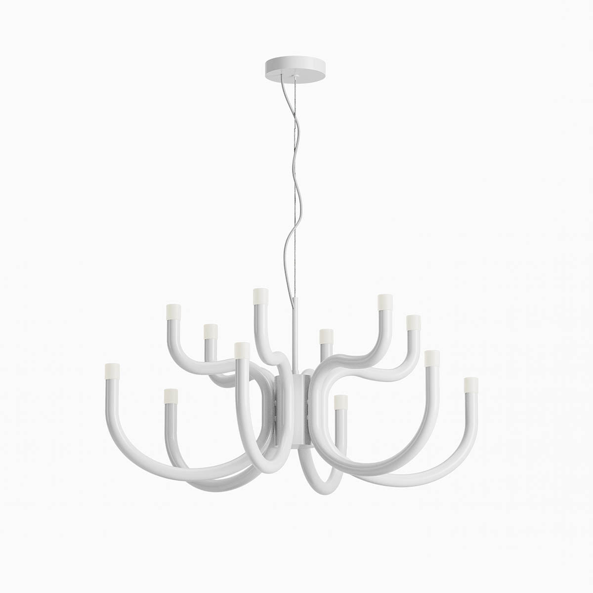 Luxor Pendant lamp 6 arms Bianco Lucido 3000K