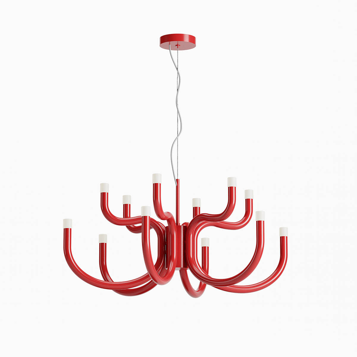 Luxor Pendant lamp 6 arms Rosso Lucido 3000K