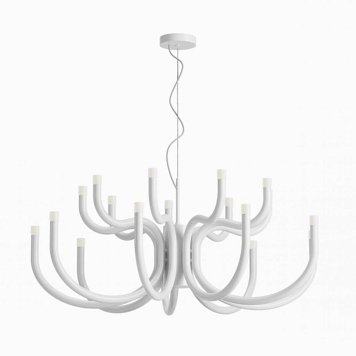 Luxor Pendant lamp 9 arms Bianco Lucido 3000K