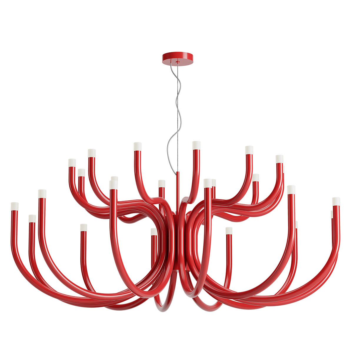 Luxor Pendant lamp 12 arms Rosso Lucido 3000K