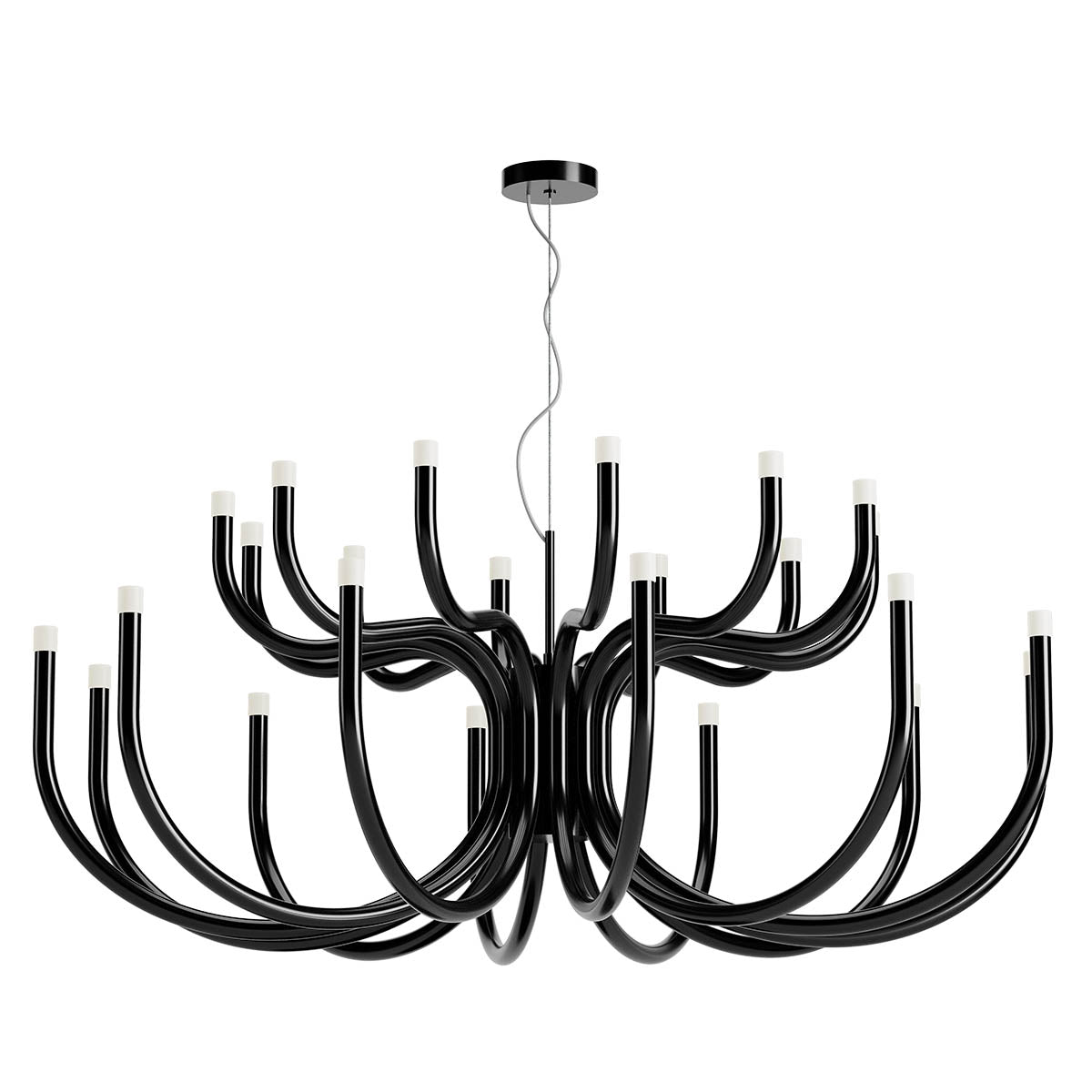 Luxor Pendant lamp 12 arms Nero Lucido 3000K