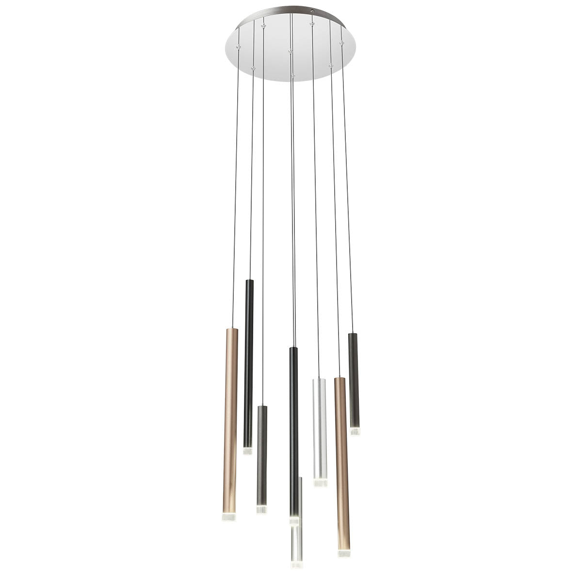 Madison Pendant lamp 8 tubes round canopy Multicolore 3000K