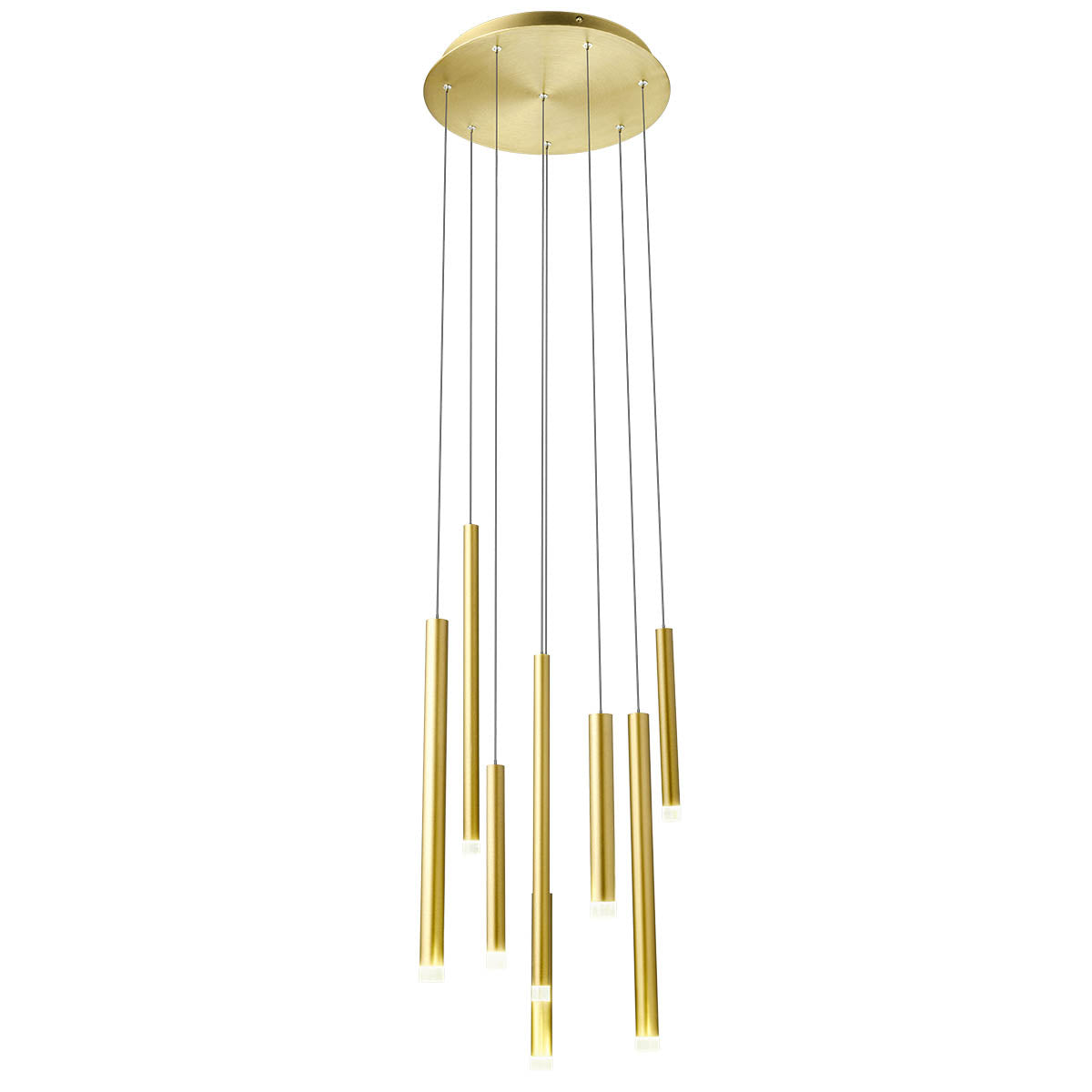 Madison Pendant lamp 8 tubes round canopy Oro Anodizzato 3000K