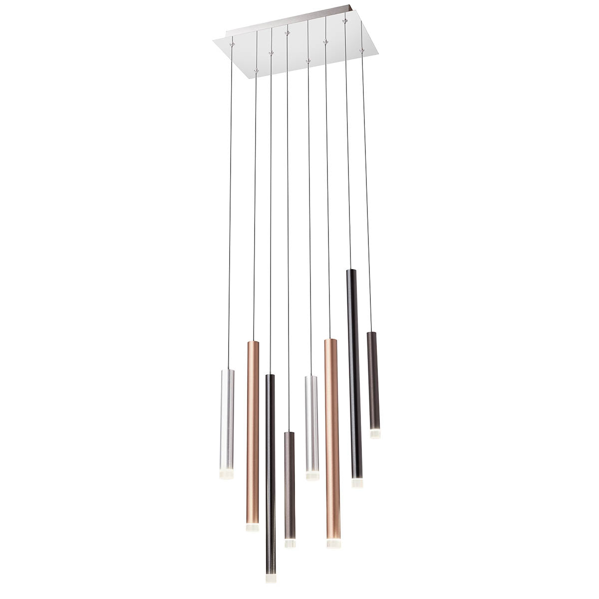 Madison Pendant lamp 8 tubes square canopy Multicolore 3000K